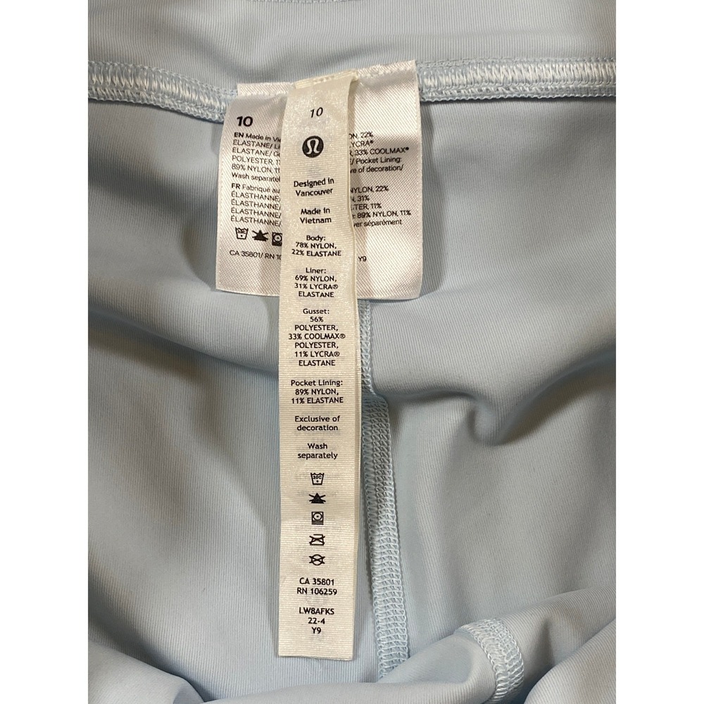 Lululemon Super High Rise Side Slit Tennis Skirt Powder‎ Blue Athletic Skort 10 - Picture 8 of 12
